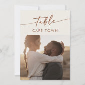 Boho Chic Bohemisch Creme Foto Tischnummern (Rückseite)