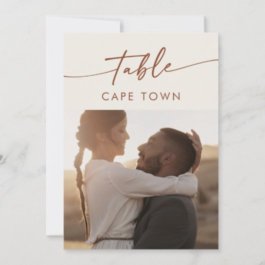 Boho Chic Bohemisch Creme Foto Tischnummern (Rückseite)