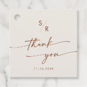 Boho Chic Bohemisch Creme Monogram Vielen Dank Geschenkanhänger (Vorderseite)