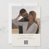 Boho Chic Bohemisch Creme QR Code Foto Calendar Save The Date (Rückseite)