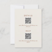 Boho Chic Bohemisch Creme Taupe QR-Code Details RSVP Karte (Rückseite)
