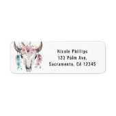 Boho Chic Bohemisch Feathers & Kuhschädel Einladun (Vorne)