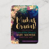 Boho Chic Bohemisch Floral Feathers Vielen Dank Visitenkarte (Vorderseite)