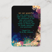 Boho Chic Bohemisch Floral Feathers Vielen Dank Visitenkarte (Rückseite)