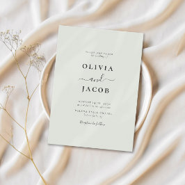 Boho Chic Bohemisch Sage Green Calligrafy Wedding Einladung