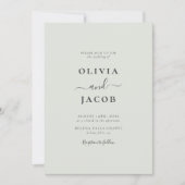 Boho Chic Bohemisch Sage Green Calligrafy Wedding Einladung (Vorderseite)