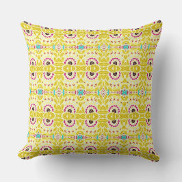 Boho Chic Bohemisch Tribal Floral Chartreuse Green Kissen