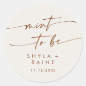 Boho Chic Bohemische Creme Minze zu Gunsten Aufkle Runder Aufkleber (Vorderseite)