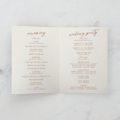Boho Chic Bohemische Creme wir falten Hochzeit Programm (Innenseite)