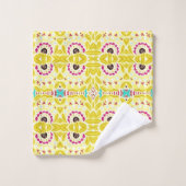 Boho Chic-Bohemisches Stammes- Chartreuse Mit Badhandtuch Set (Waschlappen)