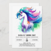 Boho-chic Boho Digital Horse Geburtstag Einladung (Vorne/Hinten)