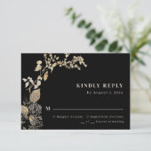 Boho Chic Botanical Foliage Blätter Hochzeit RSVP Karte (Stehend Vorderseite)