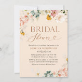 Boho Chic Botanical Heart Script Brautparty Einladung (Vorderseite)