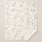 Boho Chic Botanical Leaves and Berries Pattern Sherpadecke (Vorderseite)