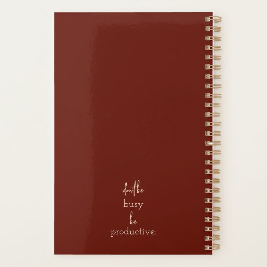 Boho Chic Botanical Spicy Herbstfarben Planer (Rückseite)