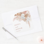Boho Chic Botanisch | Hochzeit Quadratischer Aufkleber (Umschlag)