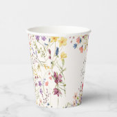 Boho Chic Botanische Wildblume Erster Geburtstag Pappbecher (Rechts)