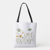 Boho Chic Botanische Wildblume Tasche (Rückseite)