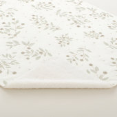 Boho Chic Botanisches Blätter- und Beerenmuster Sherpadecke (3/4)