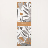Boho Chic Botanisches Blumendesign mit Namen Yogamatte (Rückseite)