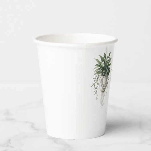 Boho Chic Botanisches Brautparty "Krawatte der Kno Pappbecher (Rechts)