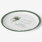 Boho Chic Botanisches Brautparty "Krawatte der Kno Pappteller (Schrägansicht)