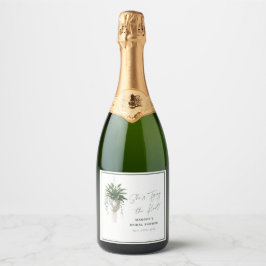 Boho Chic Botanisches Brautparty "Krawatte der Kno Schaumweinetikett