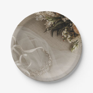 Boho-Chic-Braut-Haar-Accessoire-Hochzeit-Papier-Te Pappteller