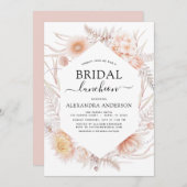 Boho Chic Brautparty Luncheon Dusty Pink Wüste Einladung (Vorne/Hinten)
