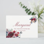 Boho Chic Burgund und Hochzeit im Herbst der Marin Einladung (Stehend Vorderseite)