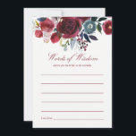 Boho Chic Burgund und Hochzeit im Herbst der Marin Hinweiskarte<br><div class="desc">Trendy Boho Brautparty Ratschläge für Bride-to-be-Karten,  die auf Ihre Eventspezifikationen angepasst werden können.</div>