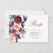 Boho Chic Burgund und Hochzeit im Herbst der Marin RSVP Karte (Vorderseite)