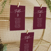 Boho Chic Burgundy Red Hanging Seating Chart Einladung