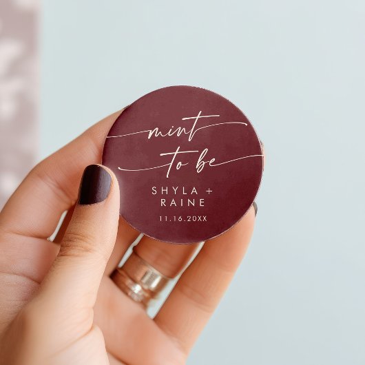 Boho Chic Burgundy Red Mint zu Gunsten Aufkleber