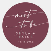 Boho Chic Burgundy Red Mint zu Gunsten Aufkleber (Vorderseite)