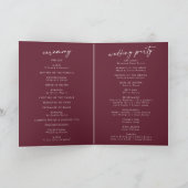 Boho Chic Burgundy Red wir falten Hochzeit Programm (Innenseite)