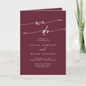 Boho Chic Burgundy Red wir falten Hochzeit Programm (Vorderseite)