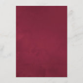 Boho Chic Burgundy und blumenreiche Hochzeit der M Menükarte (Rückseite)