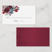 Boho Chic Burgundy und blumenreiche Hochzeit der M Platzkarte (Vorne/Hinten)