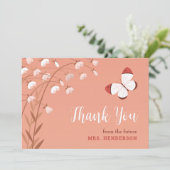 Boho Chic Butterfly Floral Elegantes Brautparty Dankeskarte (Stehend Vorderseite)