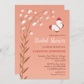 Boho Chic Butterfly Floral Elegantes Brautparty Einladung (Vorne/Hinten)