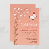 Boho Chic Butterfly Floral Elegantes Brautparty Einladung (Vorne/Hinten)