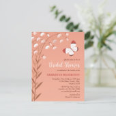 Boho Chic Butterfly Floral Elegantes Brautparty Einladungspostkarte (Stehend Vorderseite)