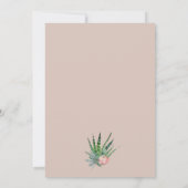 Boho Chic Cactus Succulent Greenerity Floral Weddi Einladung (Rückseite)