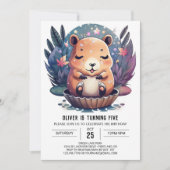 Boho Chic Capybara Dream Birthday Einladung (Vorderseite)