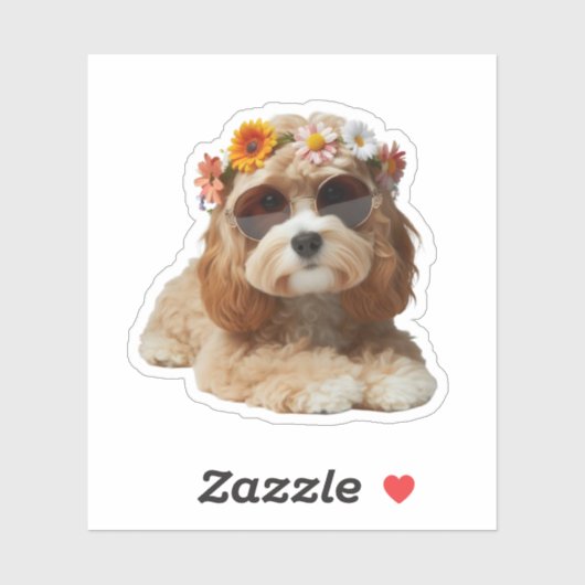 Boho Chic Cavapoo Cavadoodle Aufkleber (Blatt)