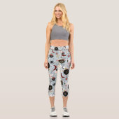 Boho Chic Celestial - Pastel Blues & Rich Hues Capri Leggings (Vorderseite)