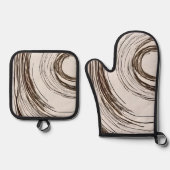 Boho Chic Circles Ofenhandschuh & Topflappen-Set (Vorderseite)