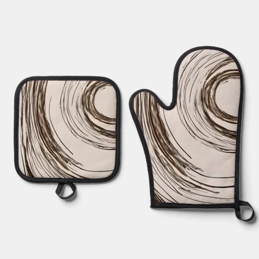 Boho Chic Circles Ofenhandschuh & Topflappen-Set (Vorderseite)