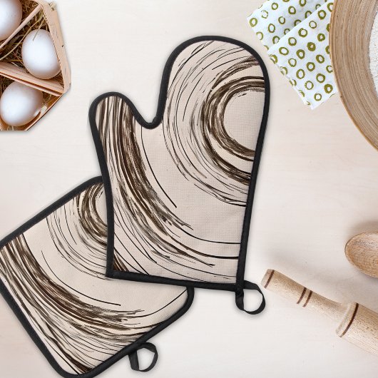 Boho Chic Circles Ofenhandschuh & Topflappen-Set